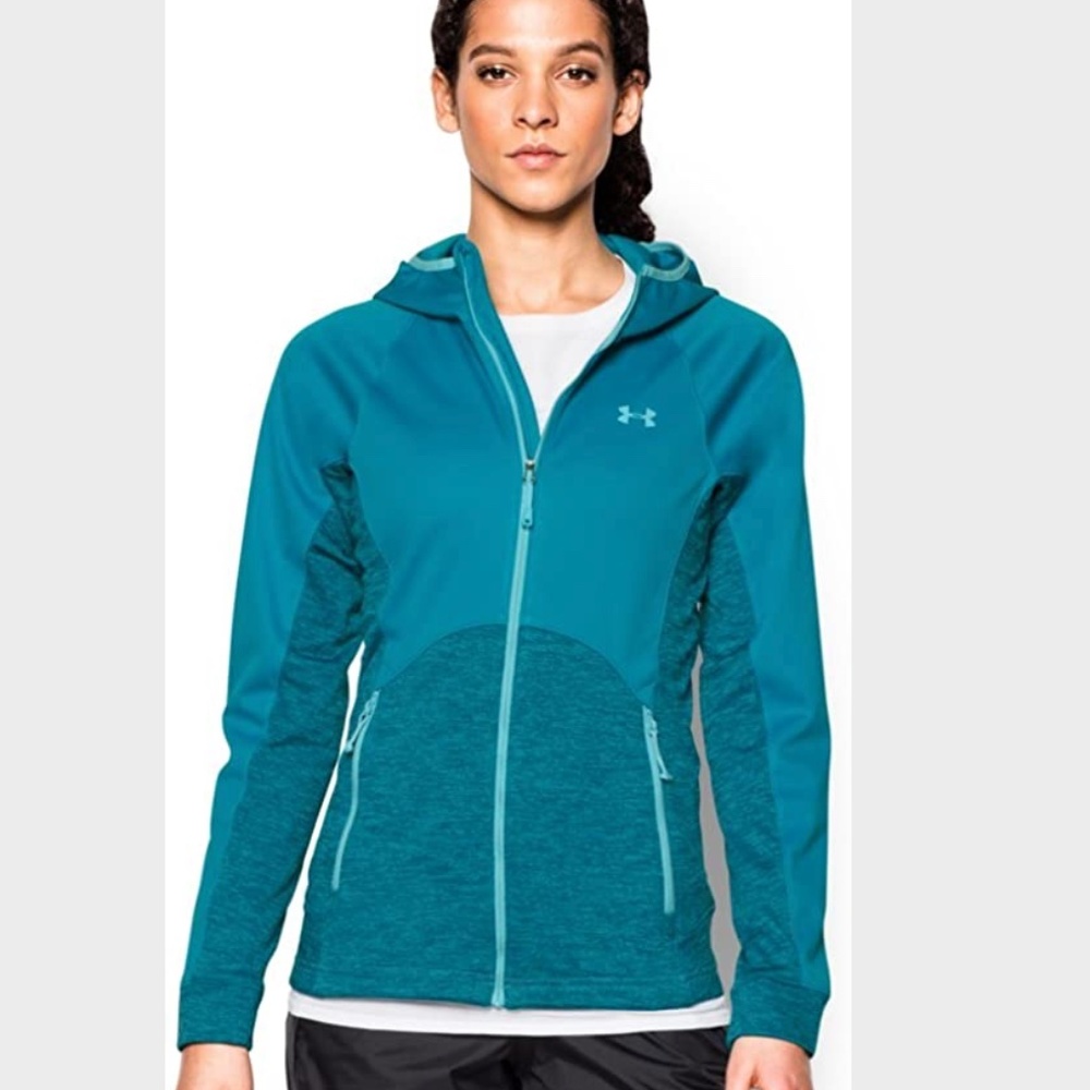 NWT Under Armour Women's UA Abney Jacket Aqua Blue Size X-Large